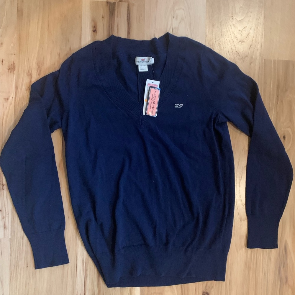 Vineyard Vines Navy V-Neck Sweater